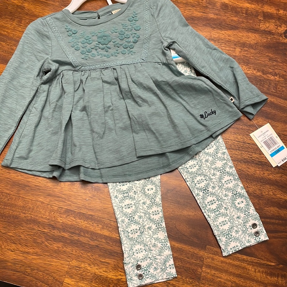 🆕 NWT Girls Lucky Brand 24 month 2 piece set